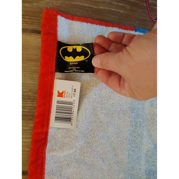 Vintage Batman Bath Towel Gotham City Guardian, Kmart Kids Towel Bright Kids - Picture 3 of 3